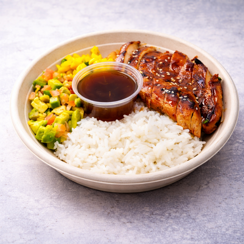 HONEY LIME CHICKEN RICE WITH AVOCADO AND SESAME